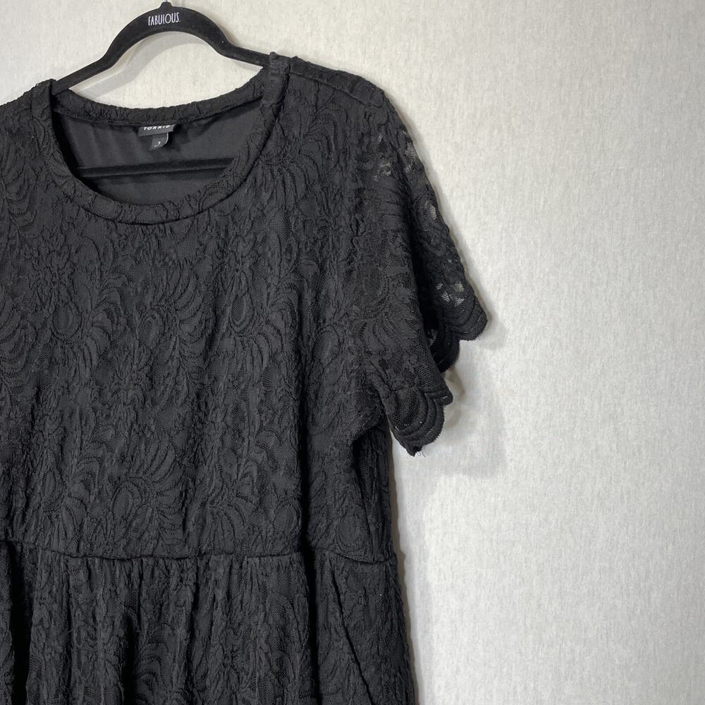 Torrid Midi Dress SZ 3X Solid Black Dark Fairy Grunge Witchy Gothic Whimsigoth - Picture 4 of 14